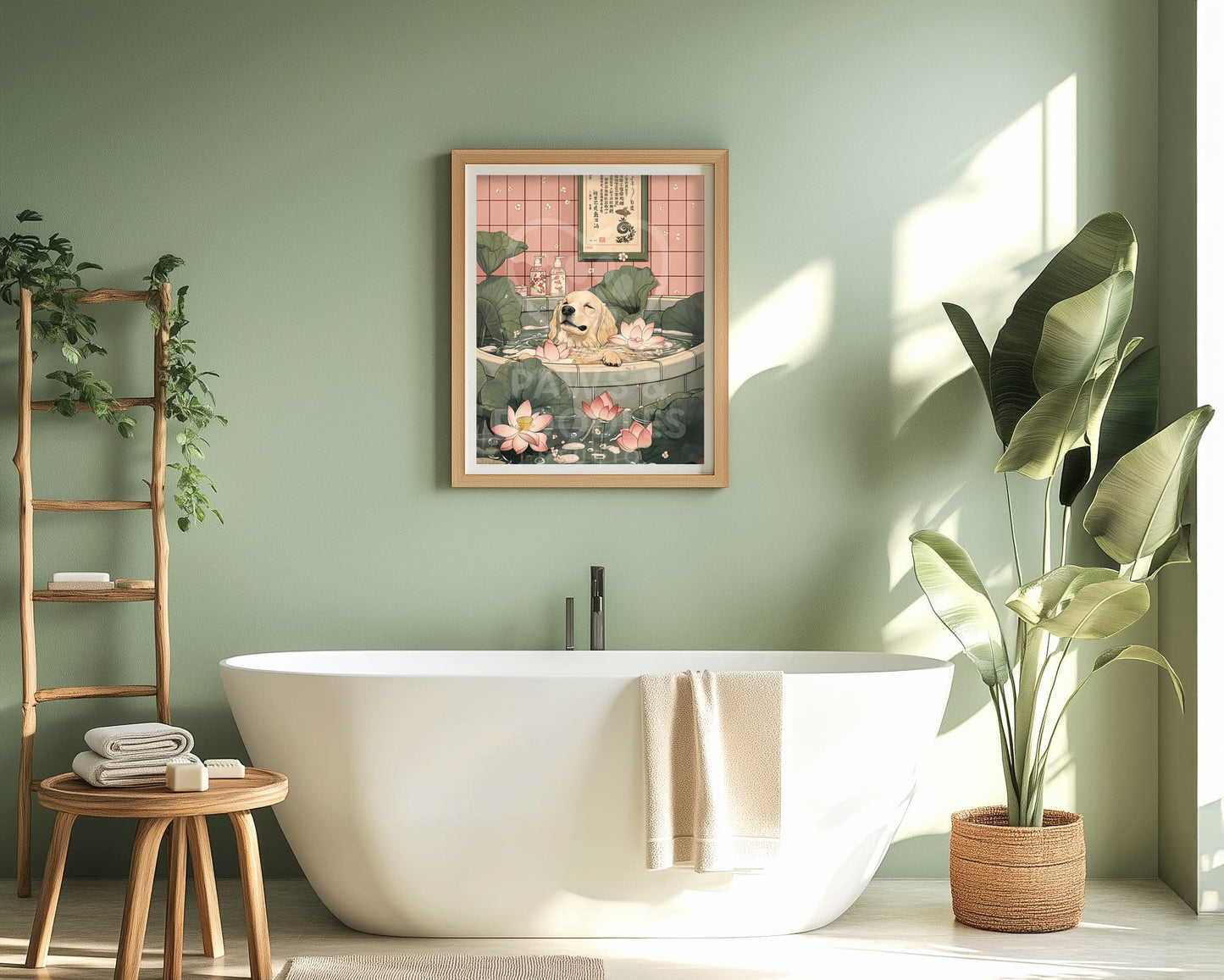 golden retriever bathroom wall art