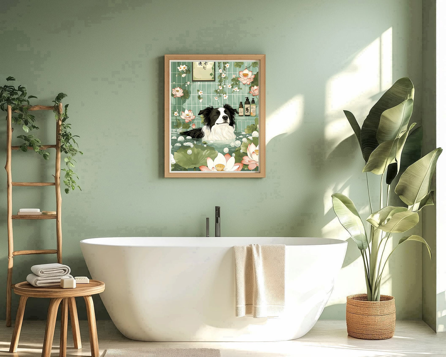 Minimalist pet bathroom art