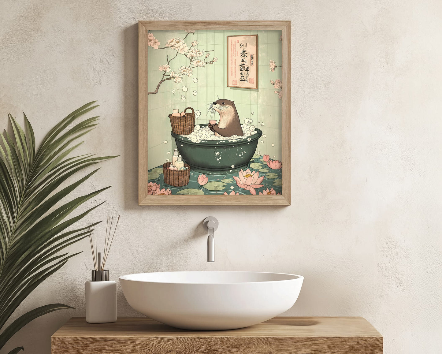 Cute otter bathroom print for pet lovers