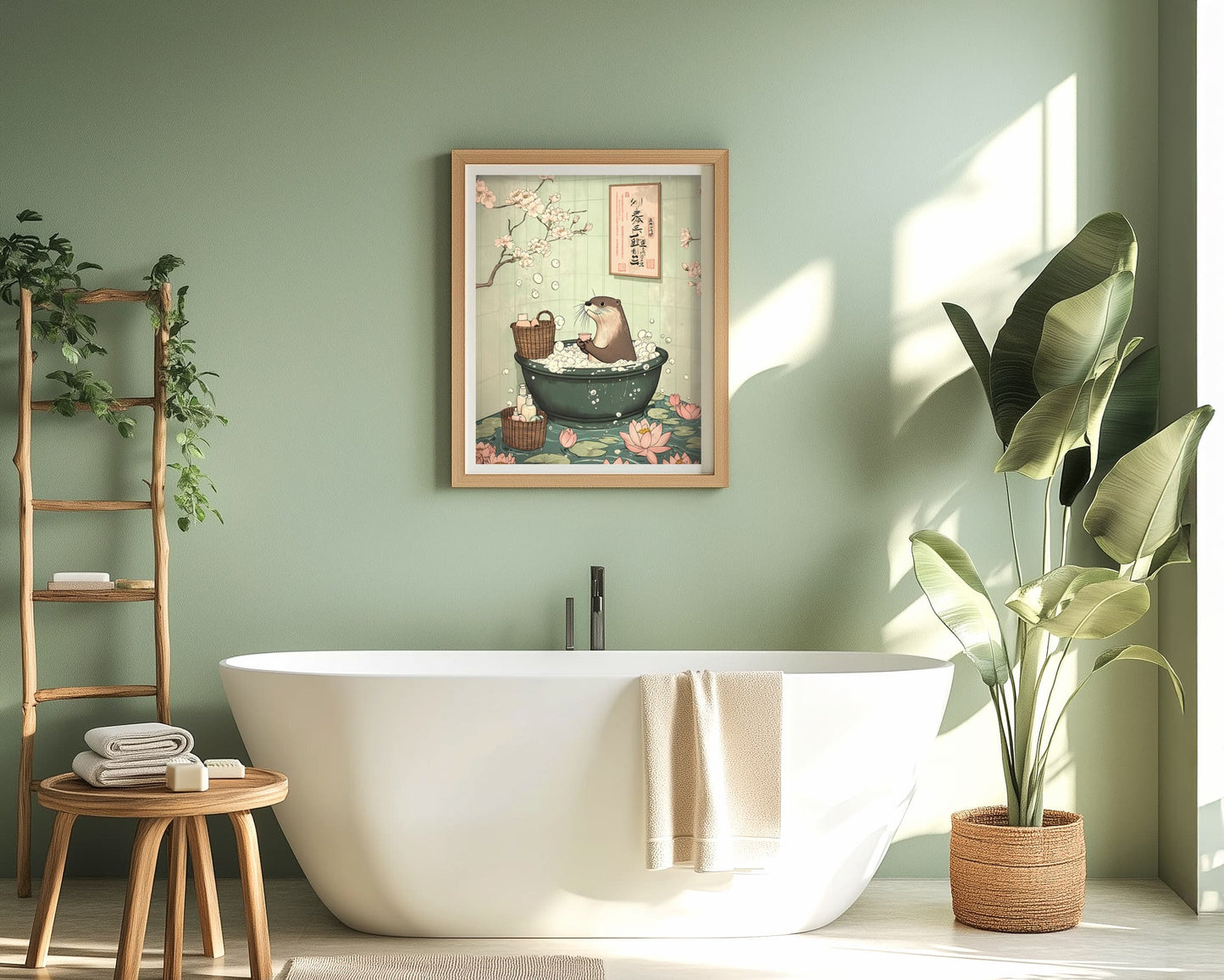Minimalist otter wall decor for bathroom