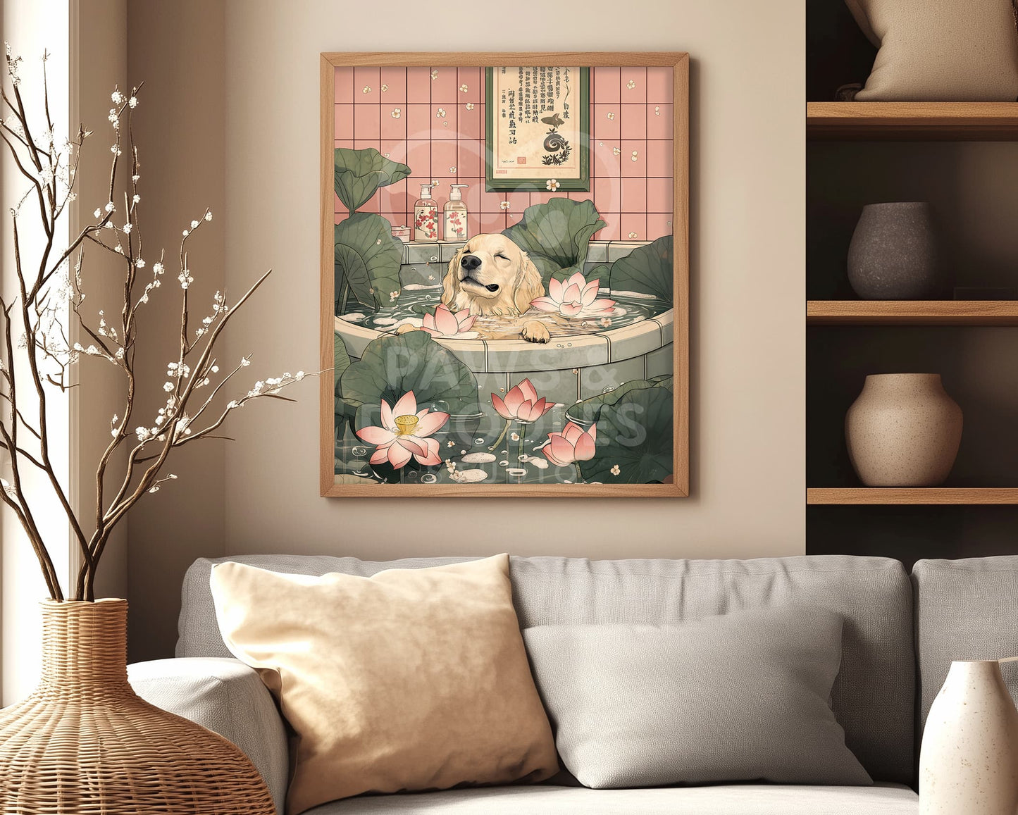 Funny golden retriever art print