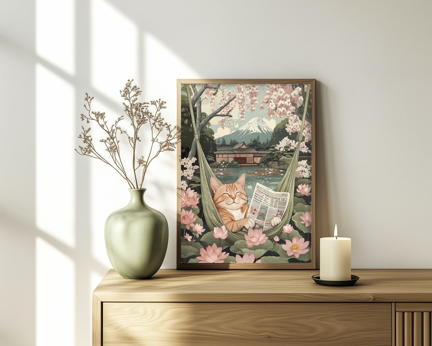 relaxing cat wall art cat mom gift ideas