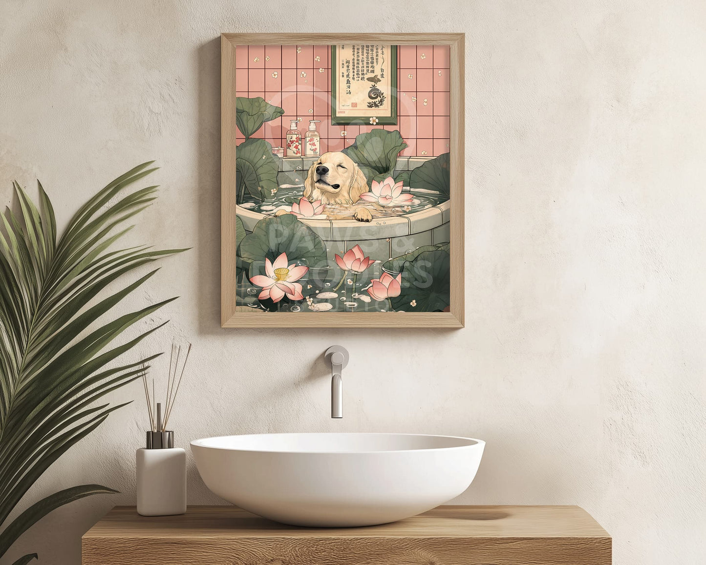 golden retriever art prints aesthetic wall decor
