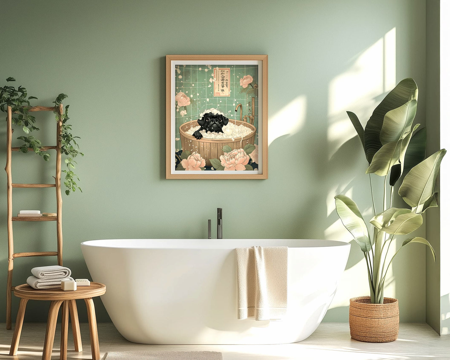 Funny dog print for bathroom