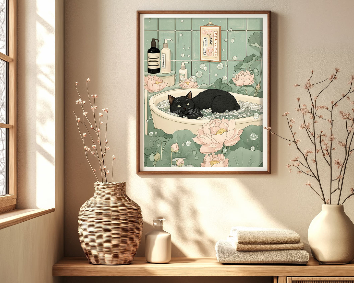 Cute spa-style cat wall decor