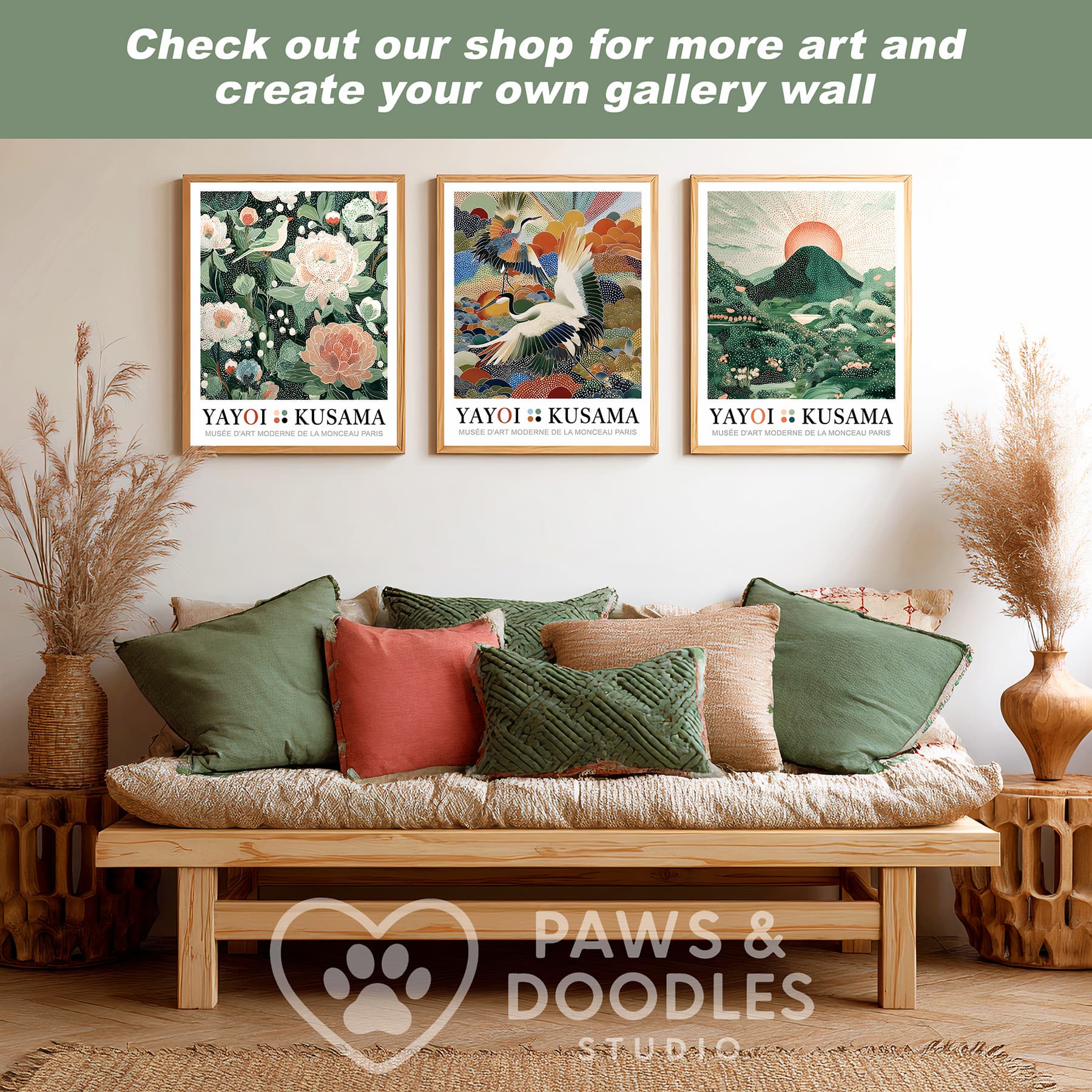 sage green bathroom animal wall art