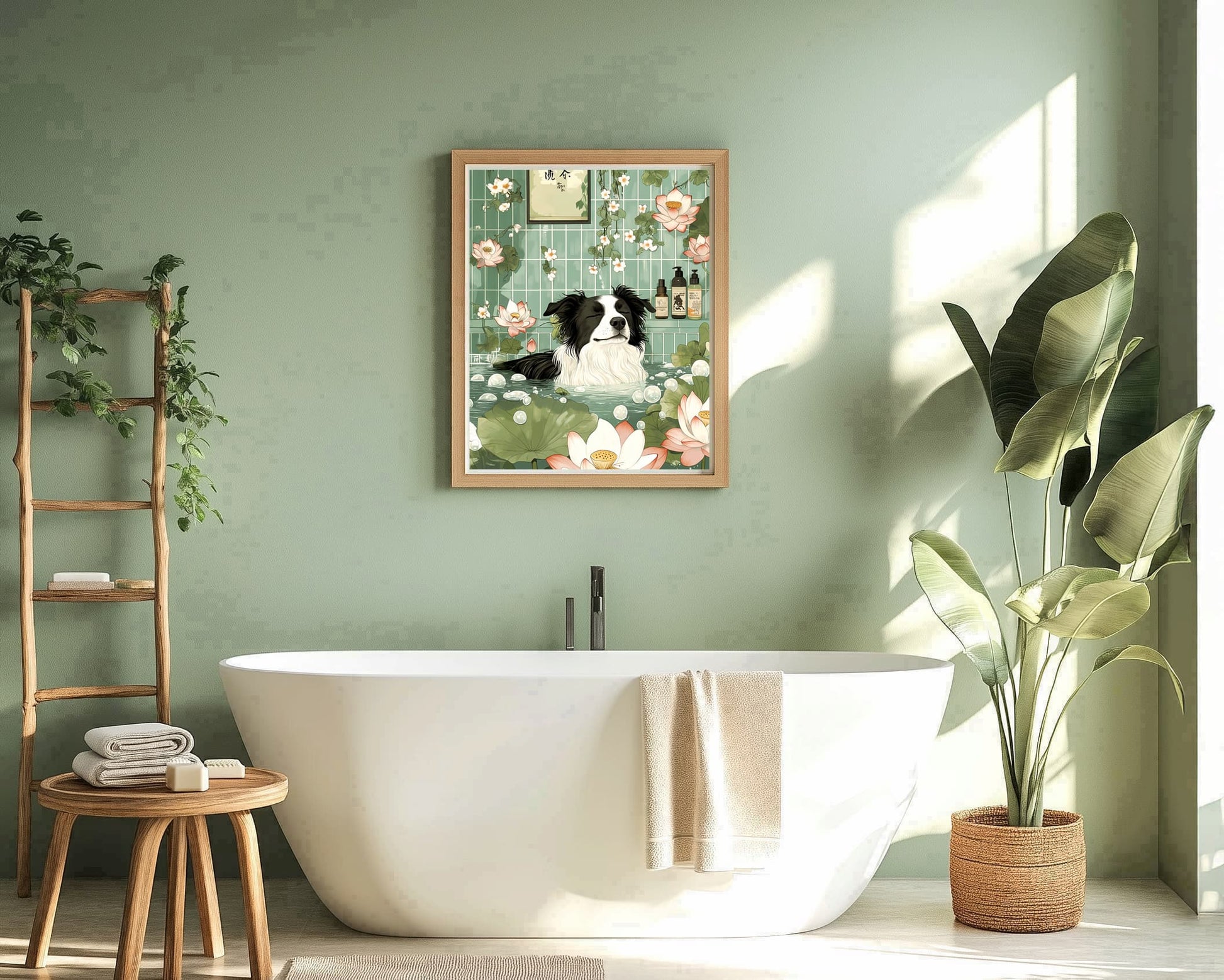 Minimalist pet bathroom art
