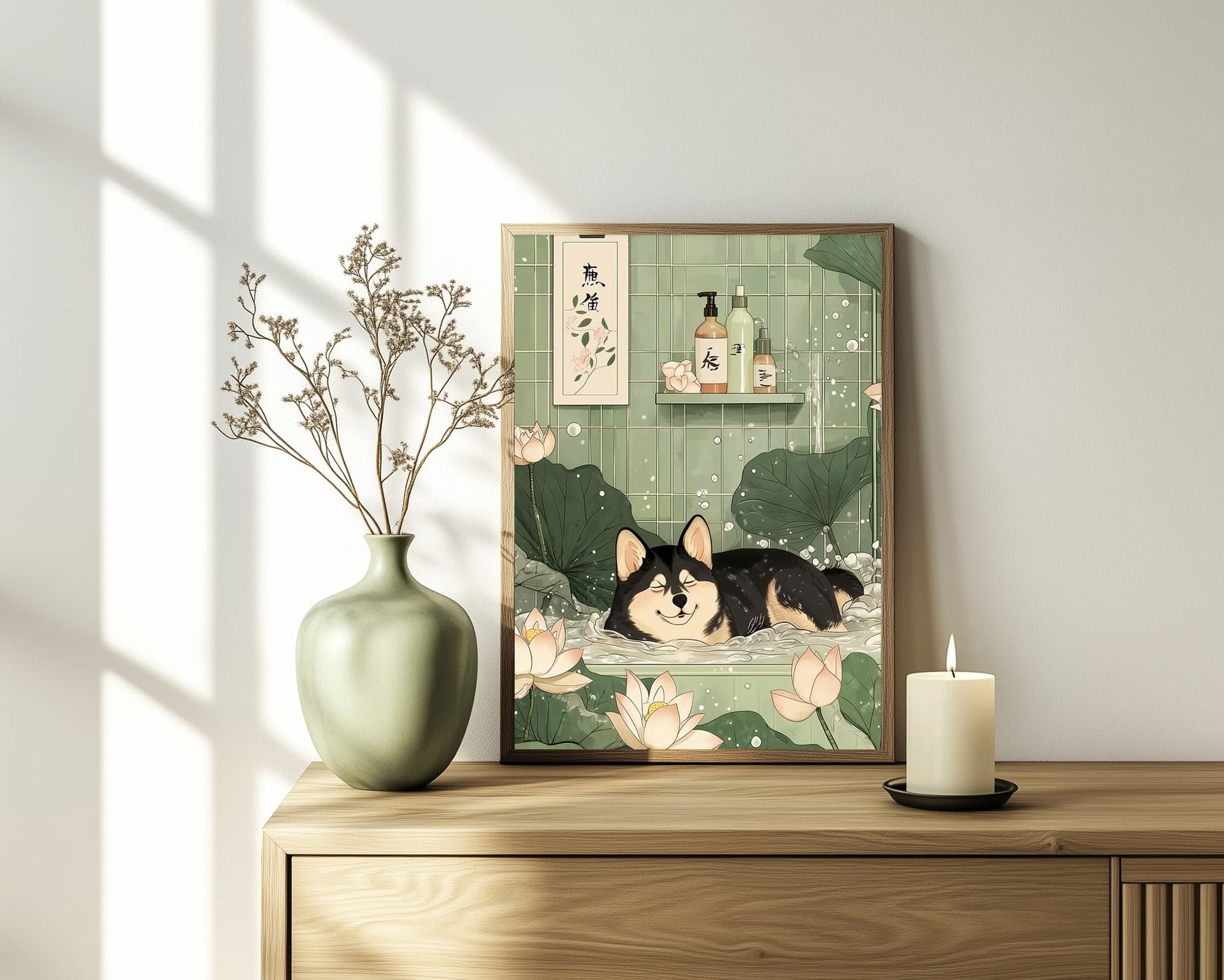 Ukiyo-e style Shiba print
