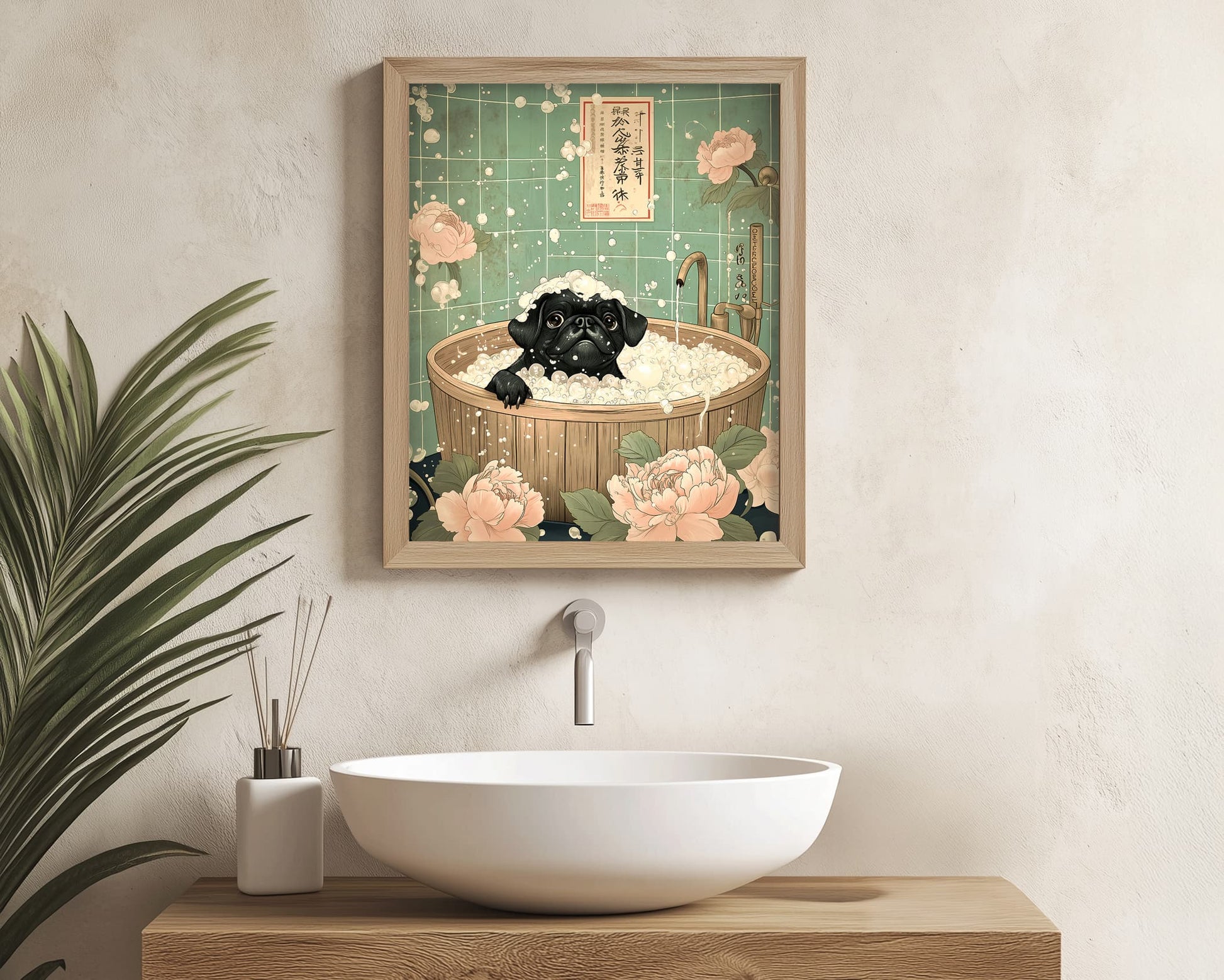 Cute pug spa decor print