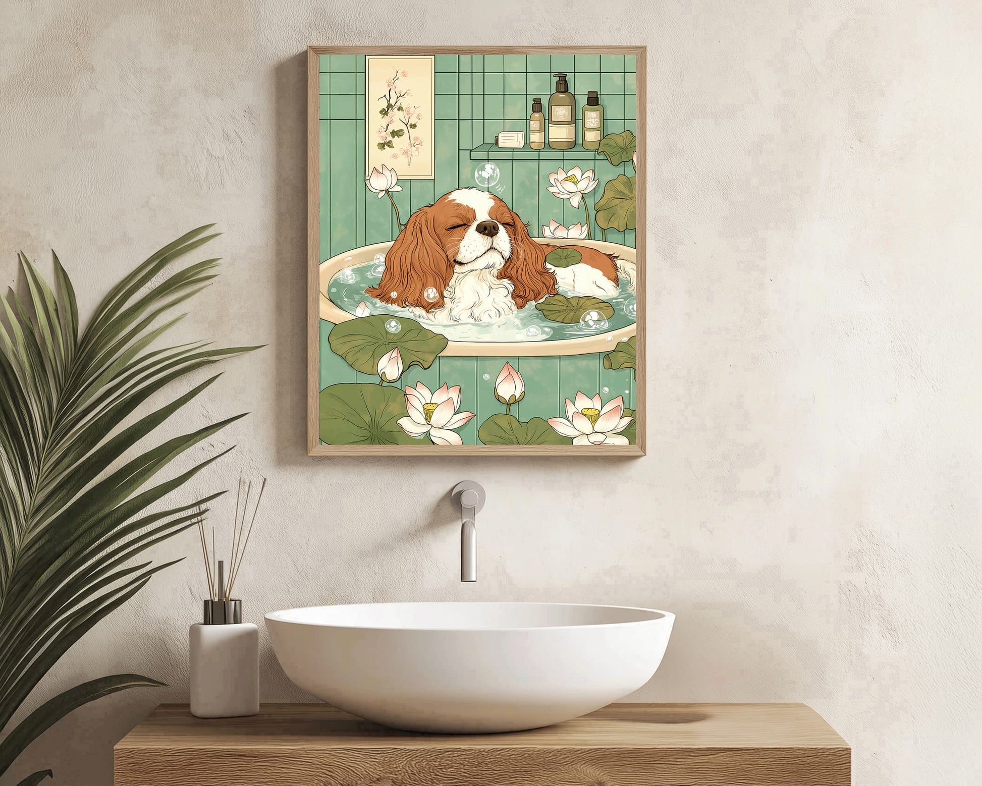 Cavalier dog spa poster
