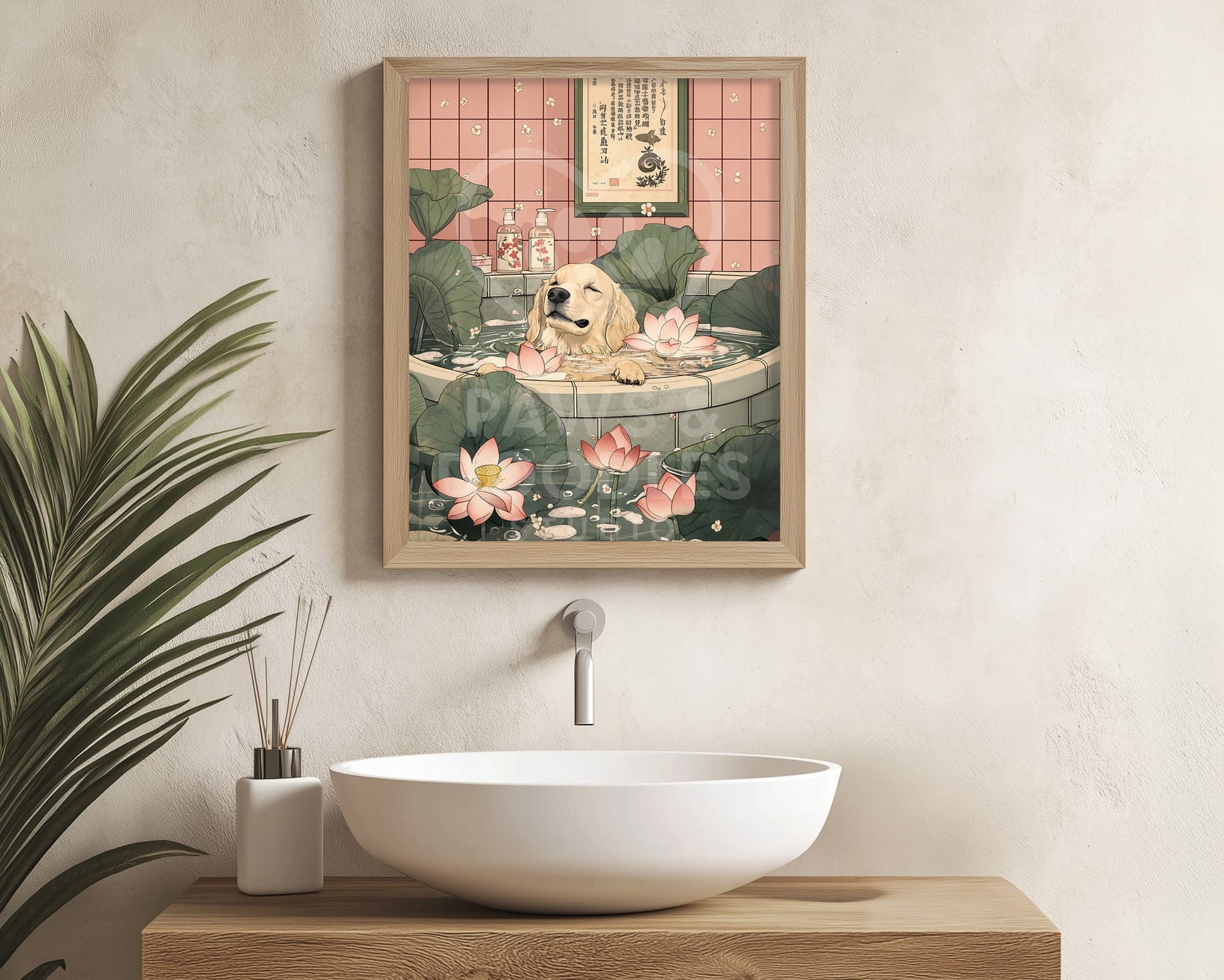 golden retriever art prints aesthetic wall decor