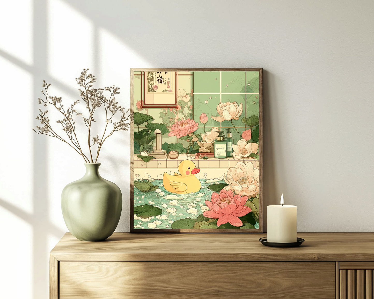 japanese vintage poster bathroom wall art