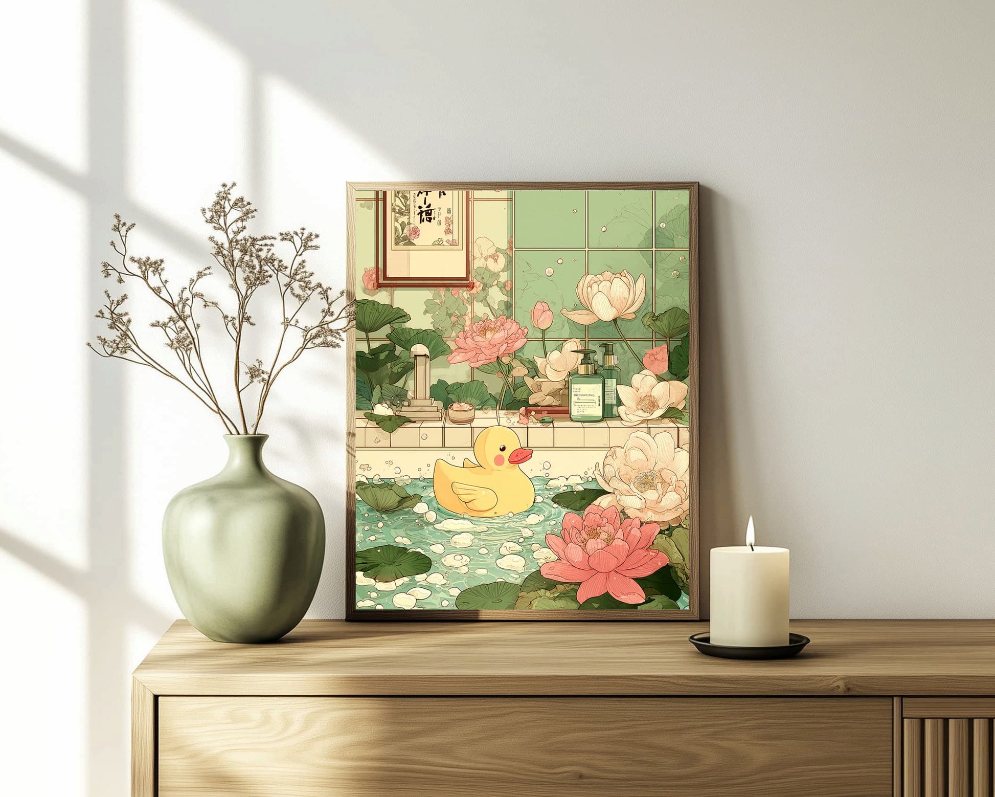 japanese vintage poster bathroom wall art