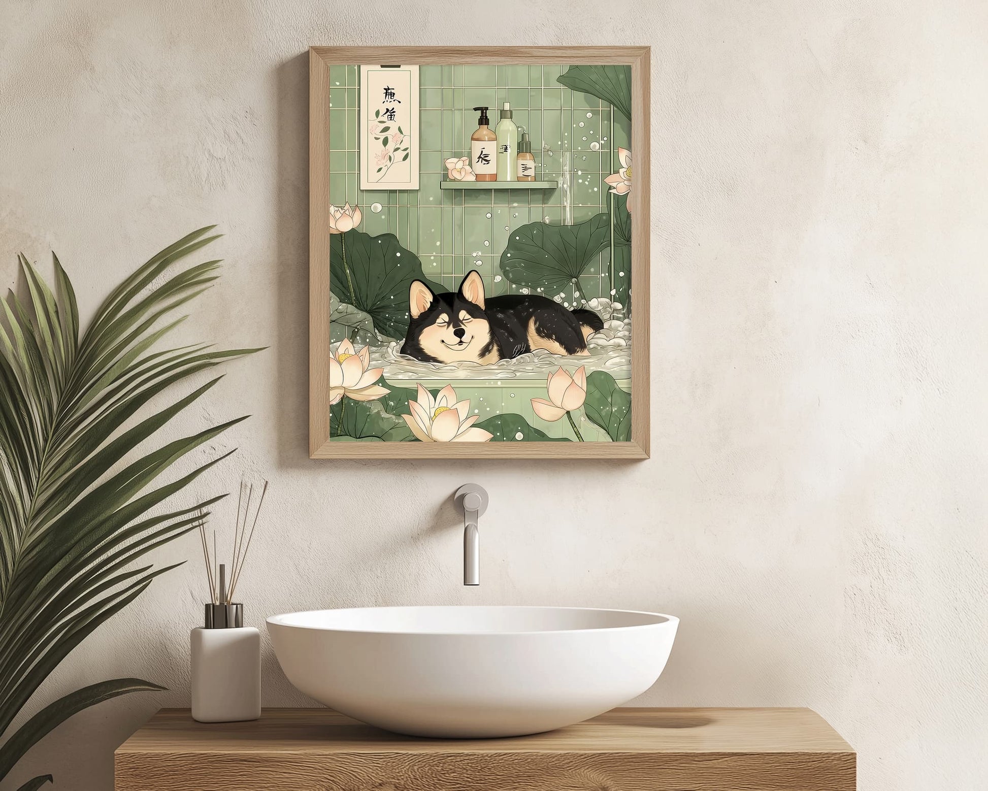 Zen pet wall art for bathroom