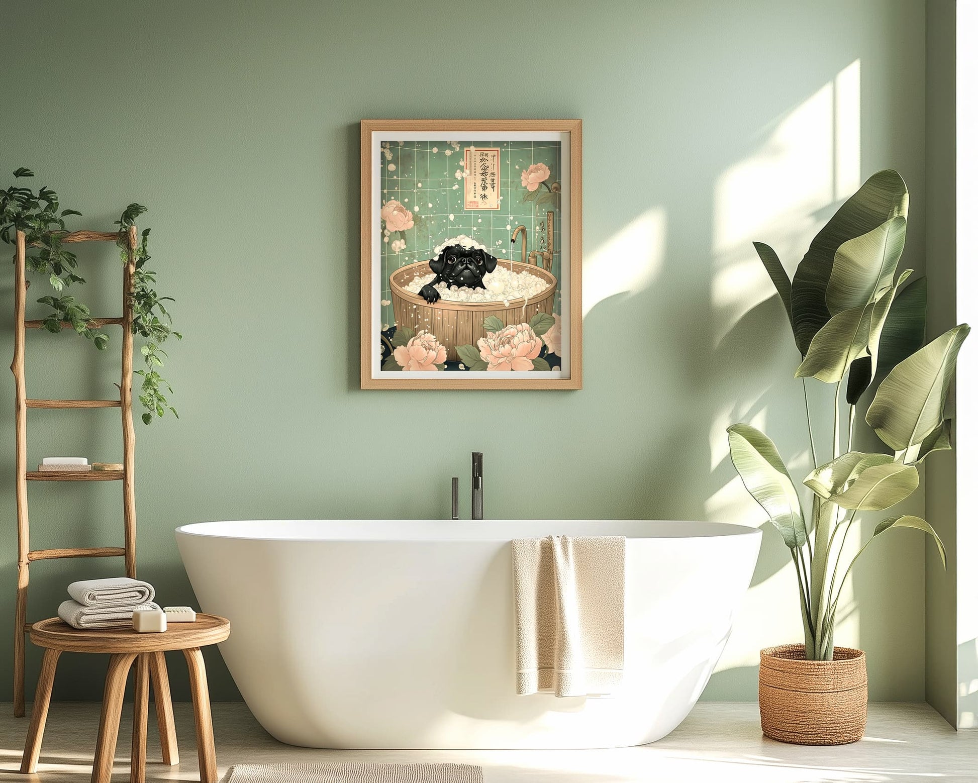 Funny dog print for bathroom