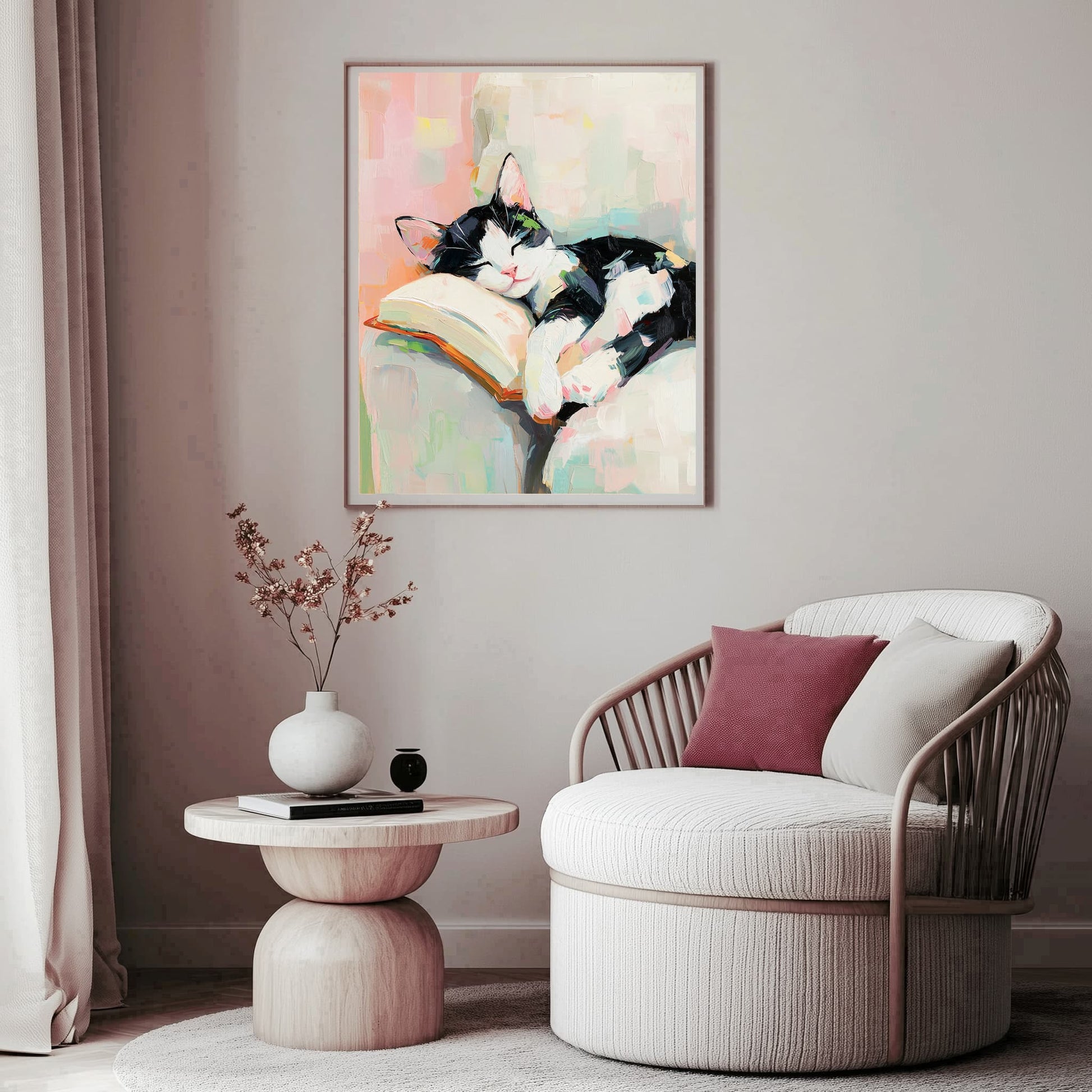 Black and white cat poster art